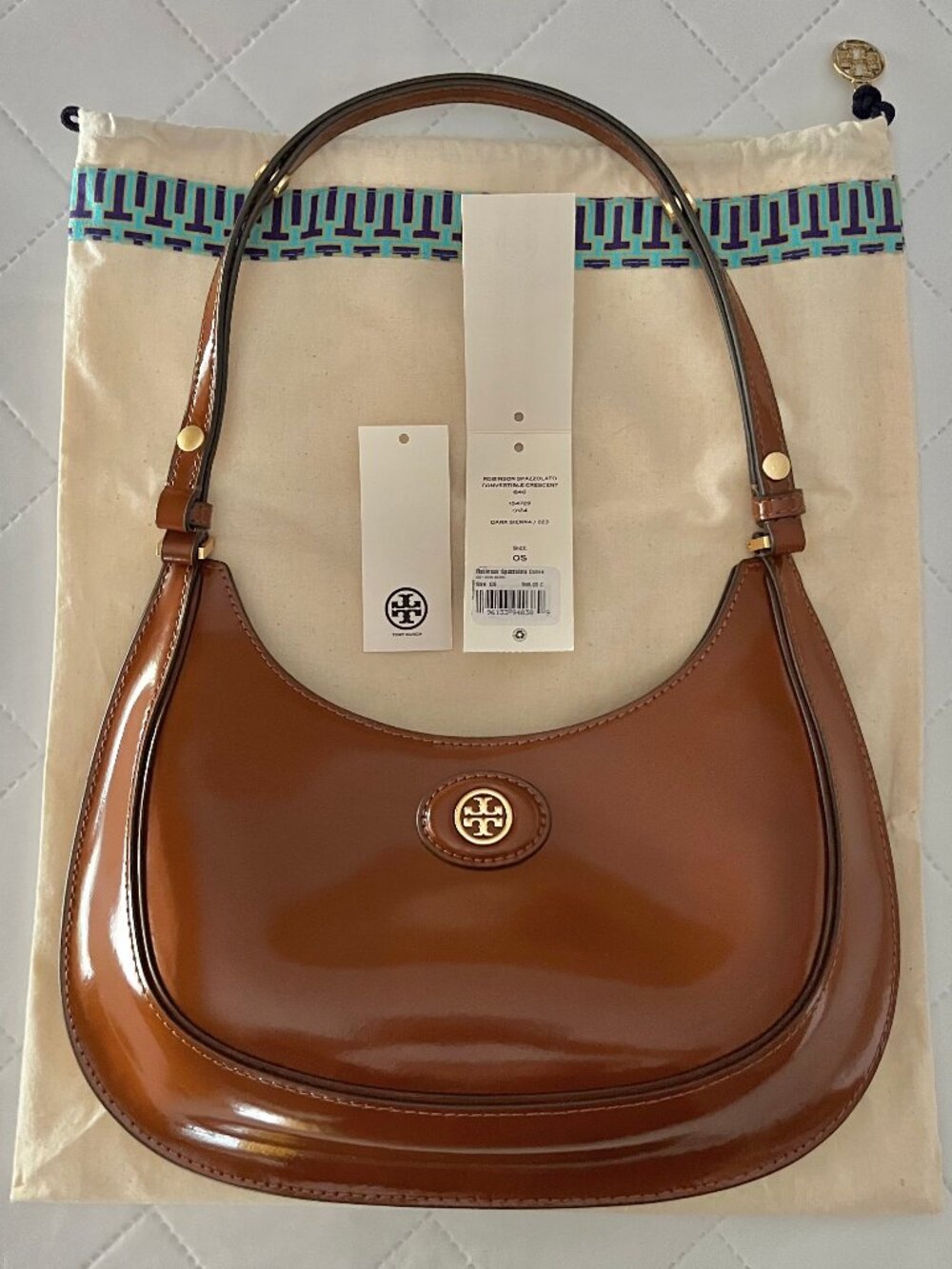 Tory Burch Robinson Spazzolato Small flap bag - Authentic